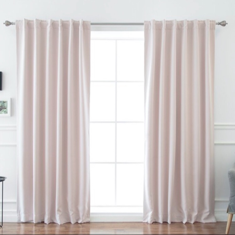 Blackout curtains 52”W x 96” L Baby Pink- 2 panels